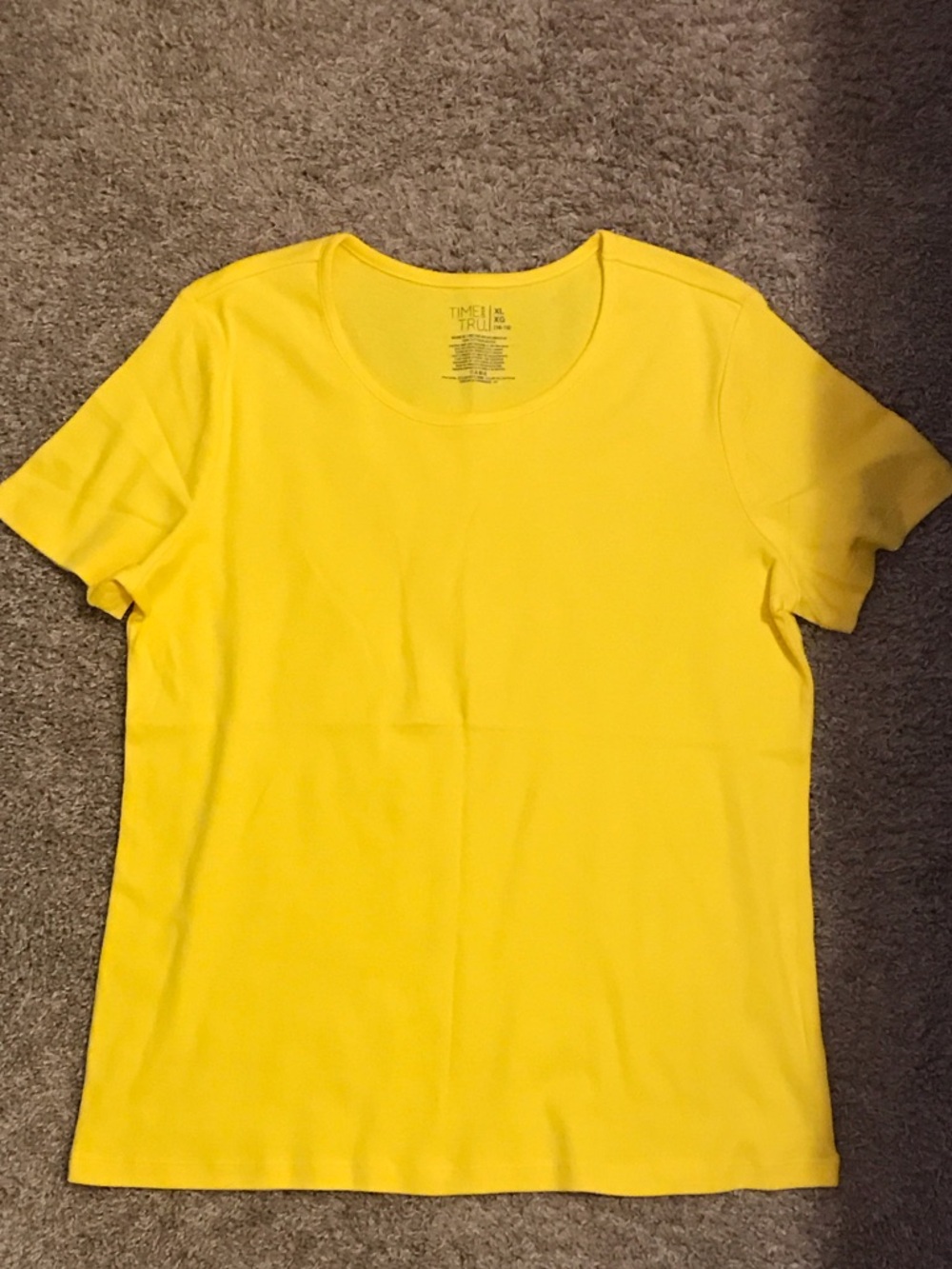 Time and Tru Sunflower Yellow Short-Sleeve Crewneck Tee